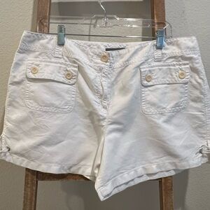 Ann Taylor White Cargo Shorts Relaxed Fit